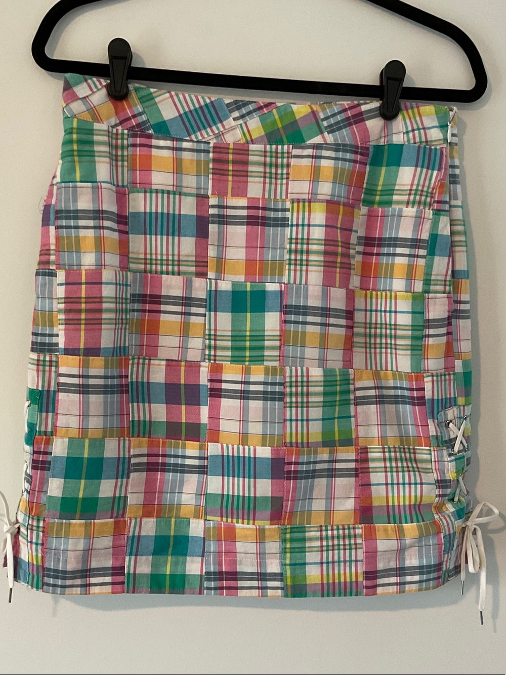 Talbots Patchwork Plaid Skirt - Green Pink, Yellow, Blue